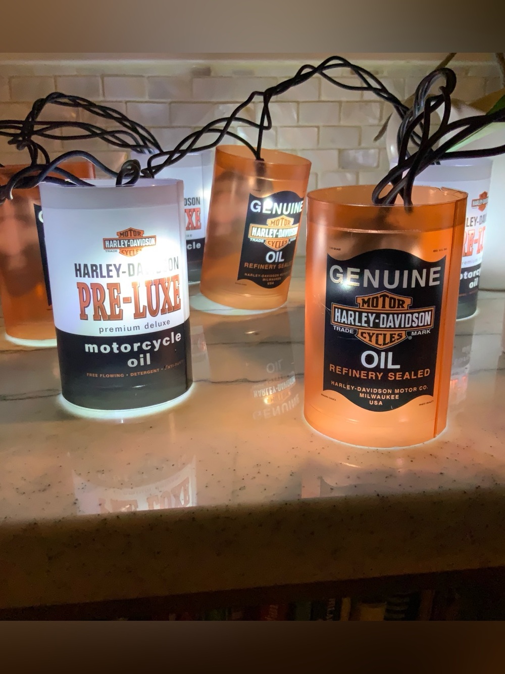 HARLEY DAVIDSON Lights, Oil Can Party Lights, String 90" long